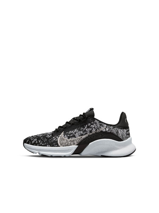 Nike SuperRep Go 3 Flyknit Next Nature Γυναικεία Αθλητικά Παπούτσια για Προπόνηση & Γυμναστήριο Black / White / Metallic Silver