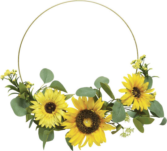 Wreath of Artificial Plants Heliotropium Yellow 40cm