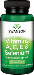 Swanson Vitamins A, C, E & Selenium 60 μαλακές κάψουλες