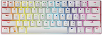 Savio Whiteout Gaming Tastatură mecanică 60% cu Outemu Brown switch-uri și iluminare RGB Alb