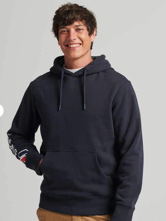 D2 Code Sweatshirt with Hood Navy