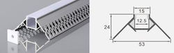 External LED Strip Aluminum Profile for Drywall 24-00240