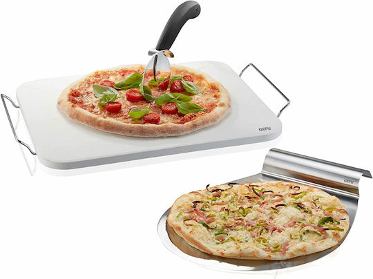 Gefu Darioso Pizza-Servierplatte mit Griff Stein 1Stück