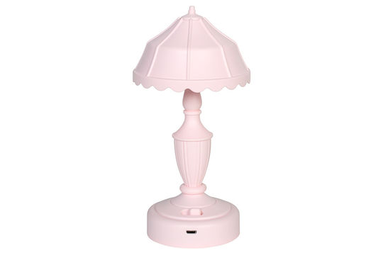 Keskor LED Kinder Nachttischlampe Rosa 9x9x18εκ.