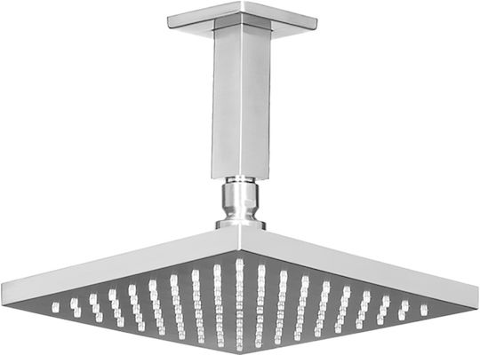 Almar Emotion Pătrat Cap de duș 10x10cm cu braț Inox Finish
