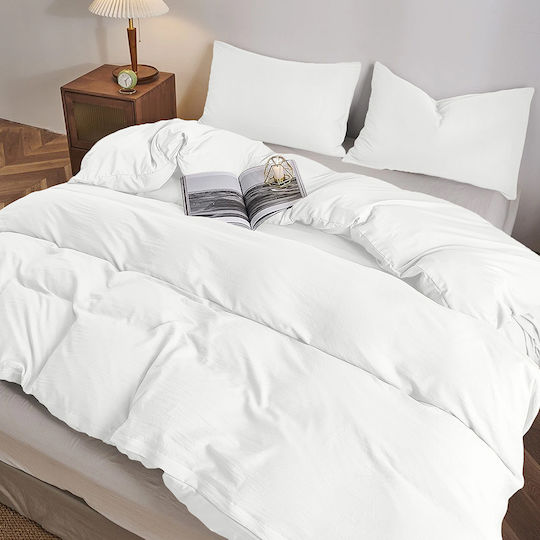 Lino Home Moderna Σεντόνι Υπέρδιπλο 240x260εκ. White