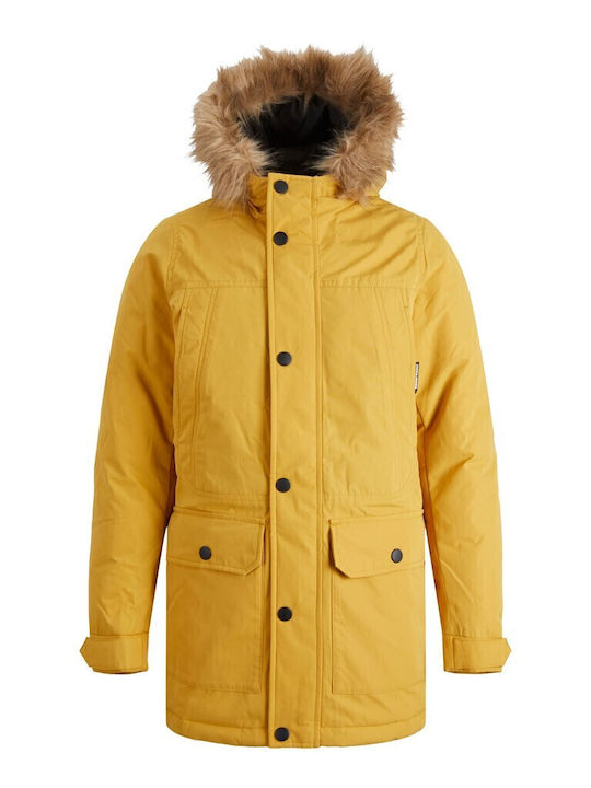 Kids' Parka Long with Hood Yellow