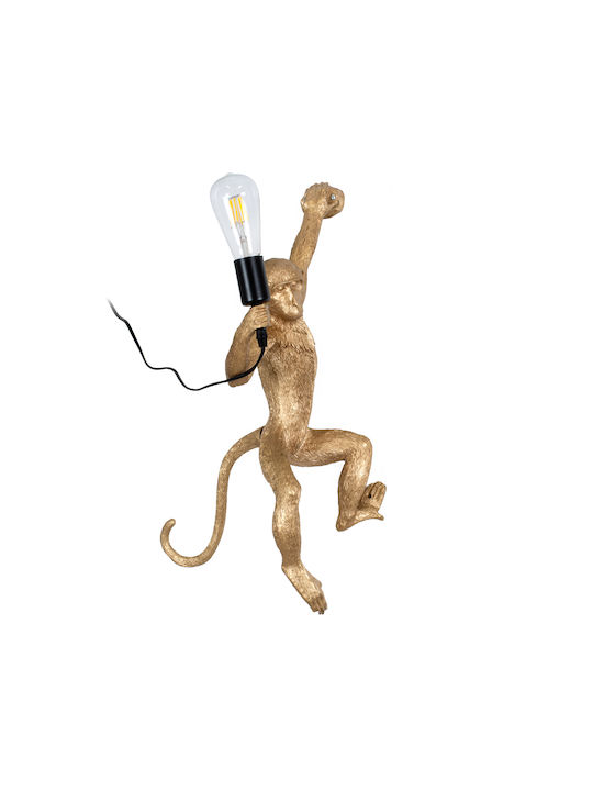 GloboStar Apes Modern Wall Lamp with Socket E27 Gold Width 34cm