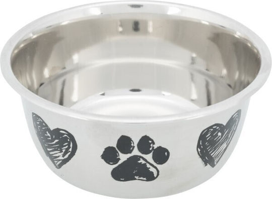 Trixie Edelstahl Schalen Futter & Wasser für Hund auf Basis von 1lt 15cm in Silber Farbe