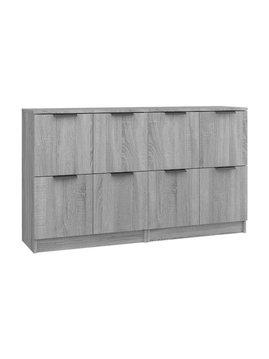 Wooden Buffet with Drawers Γκρι L120xW30xH70cm