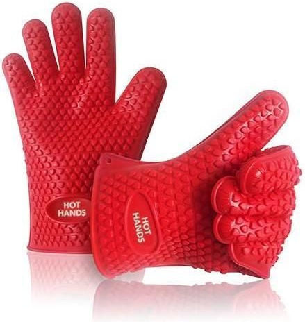 Ofenhandschuh Silikon in Rot Farbe 2Stück