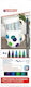 Edding Porcelain Brushpen Markers Set Wash-resistant for Porcelain and Glass 1-4mm 6pcs