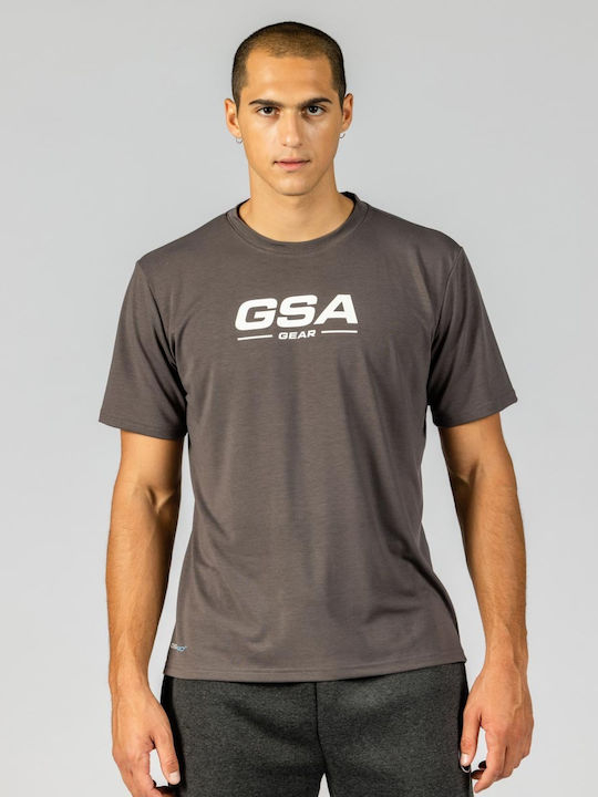 GSA Gear Logo Αθλητικό Ανδρικό T-shirt Anthracite με Στάμπα