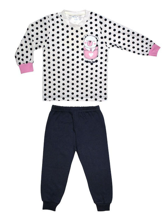 Pretty Baby Set Top & Bottom Kids Winter Cotton Pyjamas Navy Blue