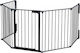 Wiltoc 61954 Metallic Fireplace Screen with 5 Panels 160x60x75cm Black