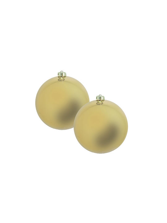 Crăciun Ball 10cm aur Set de 2 bucăți