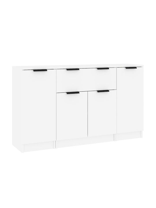 Wooden Buffet with Drawers White L120xW30xH70cm