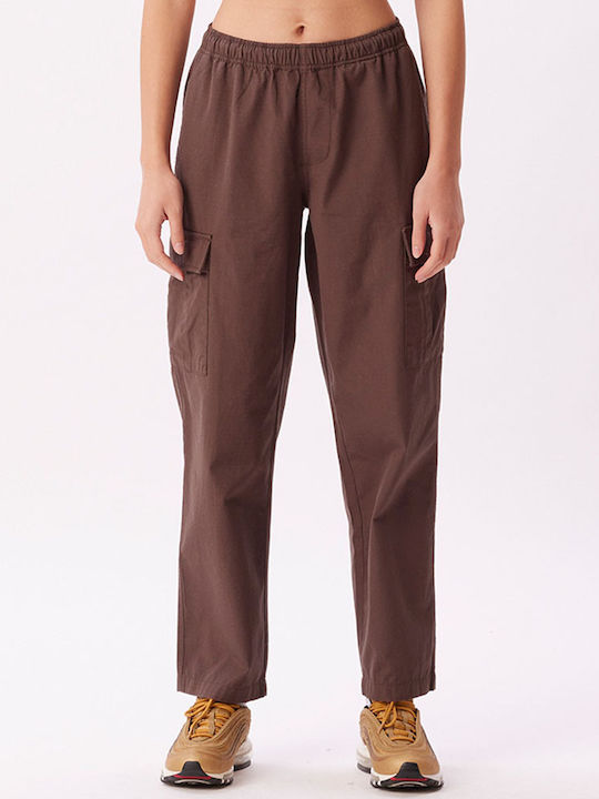 Obey Unisex Easy Ripstop Παντελόνι Cargo Καφέ