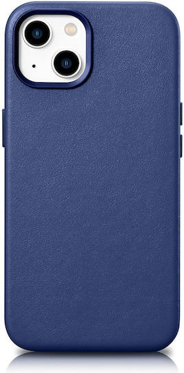iCarer Genuine Leather Back Cover Δερμάτινο Μπλε (iPhone 14 Plus)