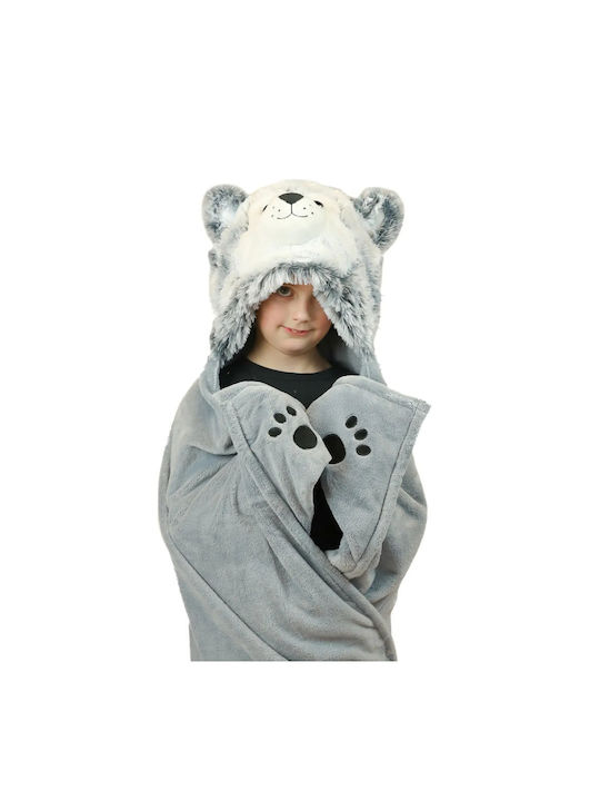 Noxxiez Velvet Kids Blanket Haski Gray 100x130cm