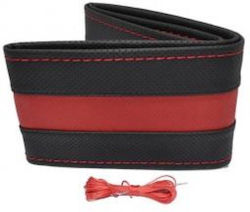 Otom Κάλυμμα Τιμονιού Αυτοκινήτου Otom Stitching Ραφτό με Διάμετρο 37-39εκ. από Δερματίνη Μαύρο