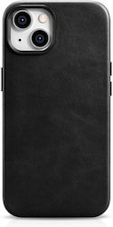 iCarer Oil Wax Premium Leather Μαύρη (iPhone 14 Plus)