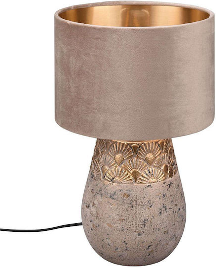 Trio Lighting Kiran Κεραμικό Πορτατίφ για Ντουί E27 με Γκρι Καπέλο και Βάση