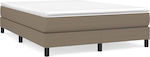 Boxspring Bed Base Double made of Wood Taupe 140x200cm.