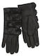 Verde Women's Touch Gloves with Fur Black