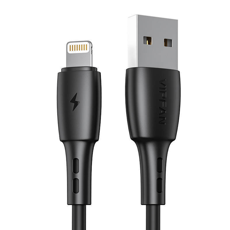 Vipfan Racing X05 USB to Lightning Cable Μαύρο 1m