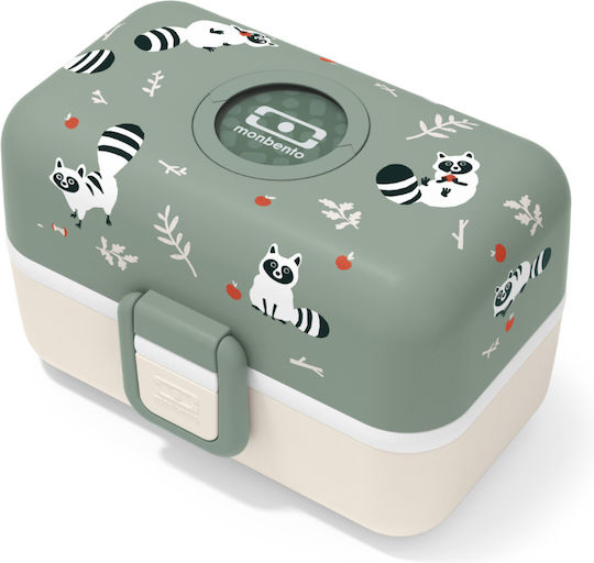 Monbento Raccoon Πλαστικό Παιδικό Δοχείο Φαγητού 0.8lt Πράσινο