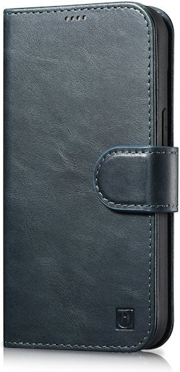 iCarer Oil Wax Anti-RFID Wallet Piele Albastru (iPhone 14 Pro)