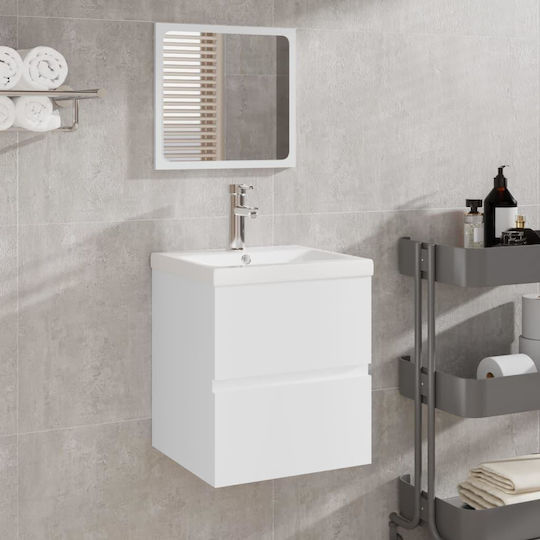 vidaXL Countertop with Sink & Mirror L41xW38.5xH45cm White