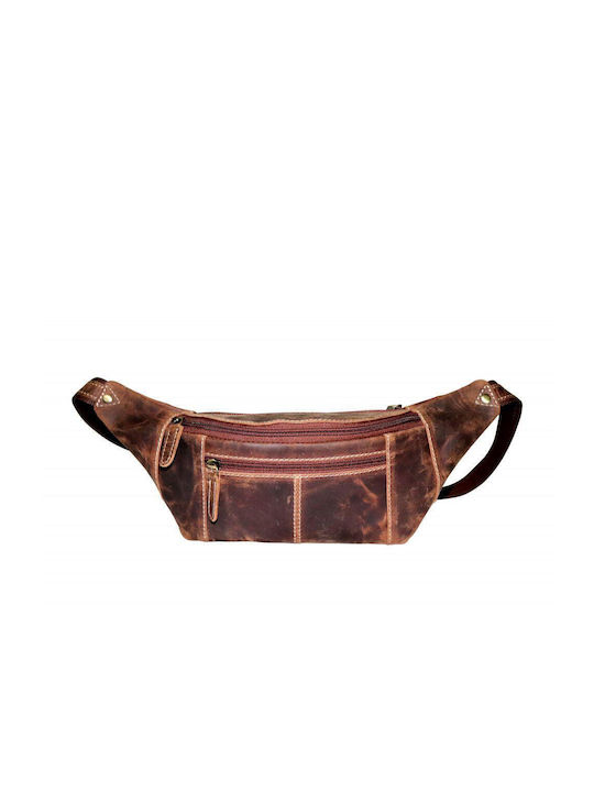 Waist Bag Fetiche Genuine top quality leather in Goatn Chesnut brown SAK CN-100143