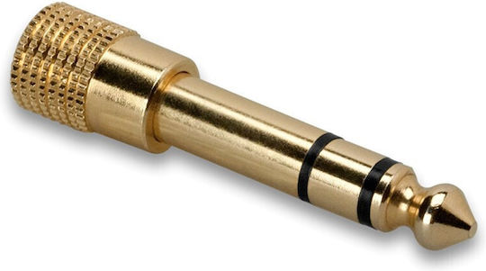 Hosa Converter 6.3mm Male to 3.5mm Female Gold 1 Piece GHP-105