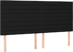 vidaXL Bed Headboard made of Fabric in Black Color 100x5x78cm 4pcs