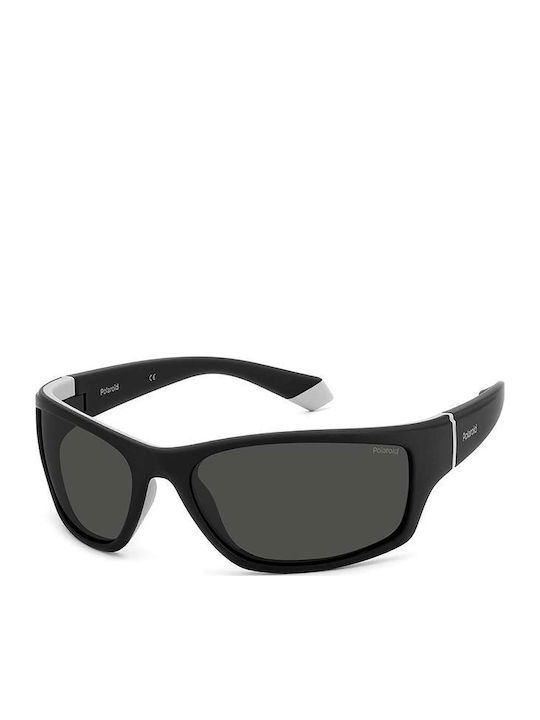 Polaroid Unisex Sunglasses with Black Plastic Frame and Gray Polarized Lens PLD2135/S 08A/M9