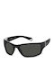 Polaroid Unisex Sunglasses with Black Plastic Frame and Gray Polarized Lens PLD2135/S 08A/M9