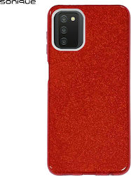 Sonique Shiny Umschlag Rückseite Silikon Rot (Galaxy A03s)