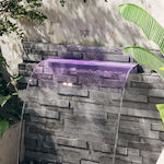 vidaXL Pool Waterfall with LED Lighting 108x21x8cm