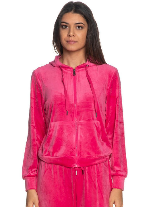 Only Rebel Lang Damen Sweatshirtjacke Samt Kapu...