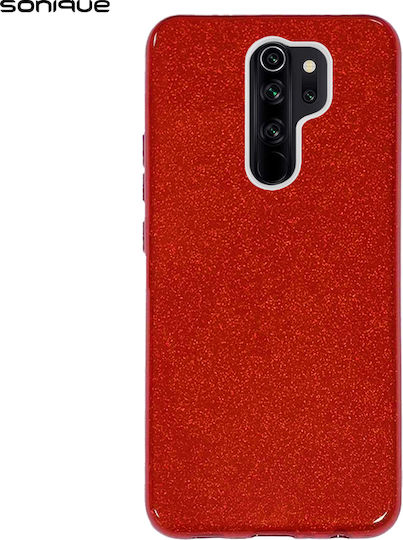 Sonique Shiny Back Cover Silicone Red (Redmi 9)