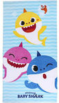 Baby Shark Kids Beach Towel Turquoise Sharks 140x70cm