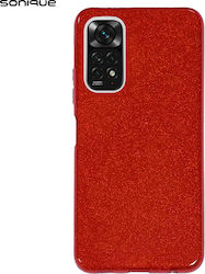 Sonique Shiny Umschlag Rückseite Silikon Rot (Redmi Note 11 / 11S 4G)