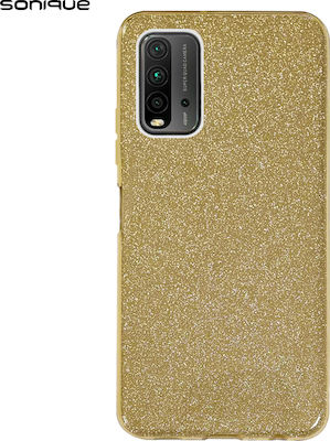 Sonique Shiny Silicone / Plastic Back Cover Gold (Redmi 9T)