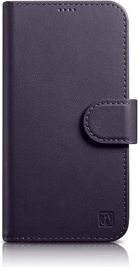 iCarer Anti-RFID Brieftasche Leder Dark Purple (iPhone 14)