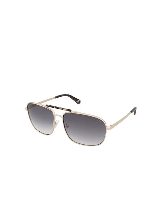 Guess Men's Sunglasses with Gold Metal Frame and Gray Gradient Lens GU5210 32B