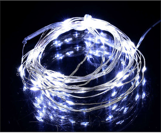 50 Lights LED 5m. White Battery in String 1pcs