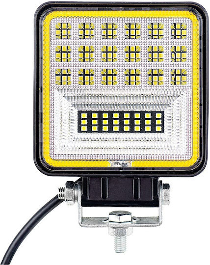 M-Tech Τετράγωνος Προβολέας Αυτοκινήτου LED 12 / 24V 42W 10.8cm με Λευκό Φωτισμό 1τμχ