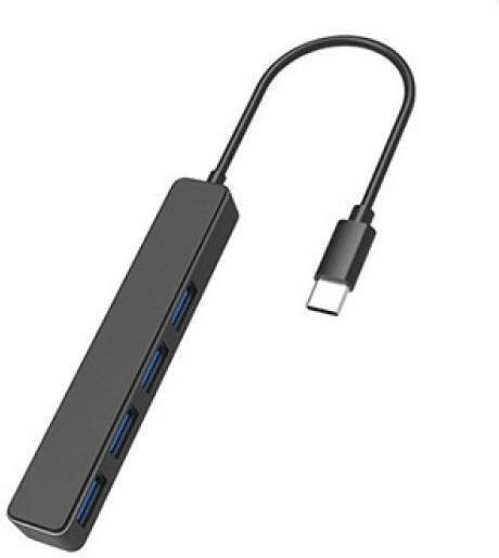 Naxius USB Хъб 4 Порта USB 3.0 с USB-C Сив